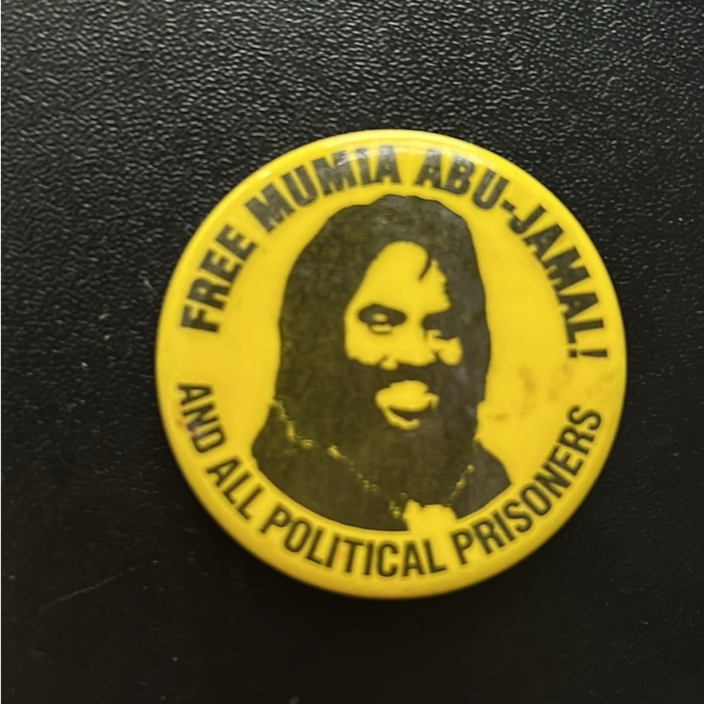 Yellow Political Button Pin